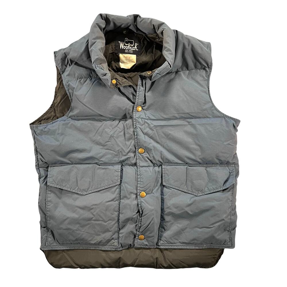Vintage Woolrich USA Down Puffer Vest Blue Gorpcore 90s Outdoor Large